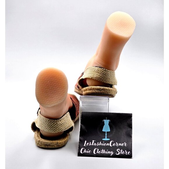 Coach Women's Coral/Blue Rayanne Sling Flat Espadrille Size 9B 336 - Picture 6 of 14